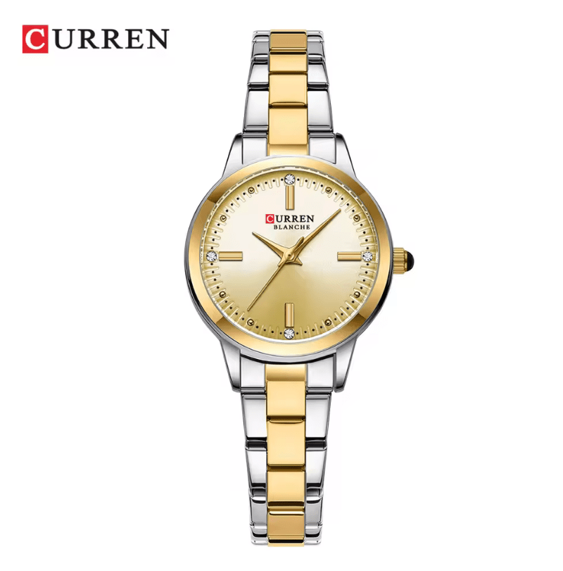 CURREN Women’s Elegant Quartz Watch – Simple Dial Bracelet Wristwatch for Ladies – Fashion Brand Timepiece with Charming Minimalist Design