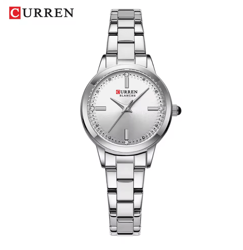CURREN Women’s Elegant Quartz Watch – Simple Dial Bracelet Wristwatch for Ladies – Fashion Brand Timepiece with Charming Minimalist Design