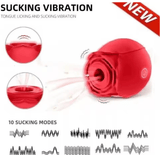 Rose Vibrator Sucker for Women – 10 Powerful Speeds, Clitoris & G-Spot Stimulator, USB Rechargeable, Waterproof Rose-Shaped Sex Toy, Mini Massager for Ultimate Pleasure