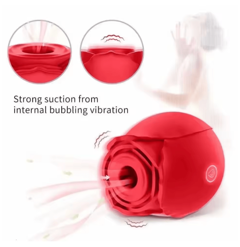 Rose Vibrator Sucker for Women – 10 Powerful Speeds, Clitoris & G-Spot Stimulator, USB Rechargeable, Waterproof Rose-Shaped Sex Toy, Mini Massager for Ultimate Pleasure