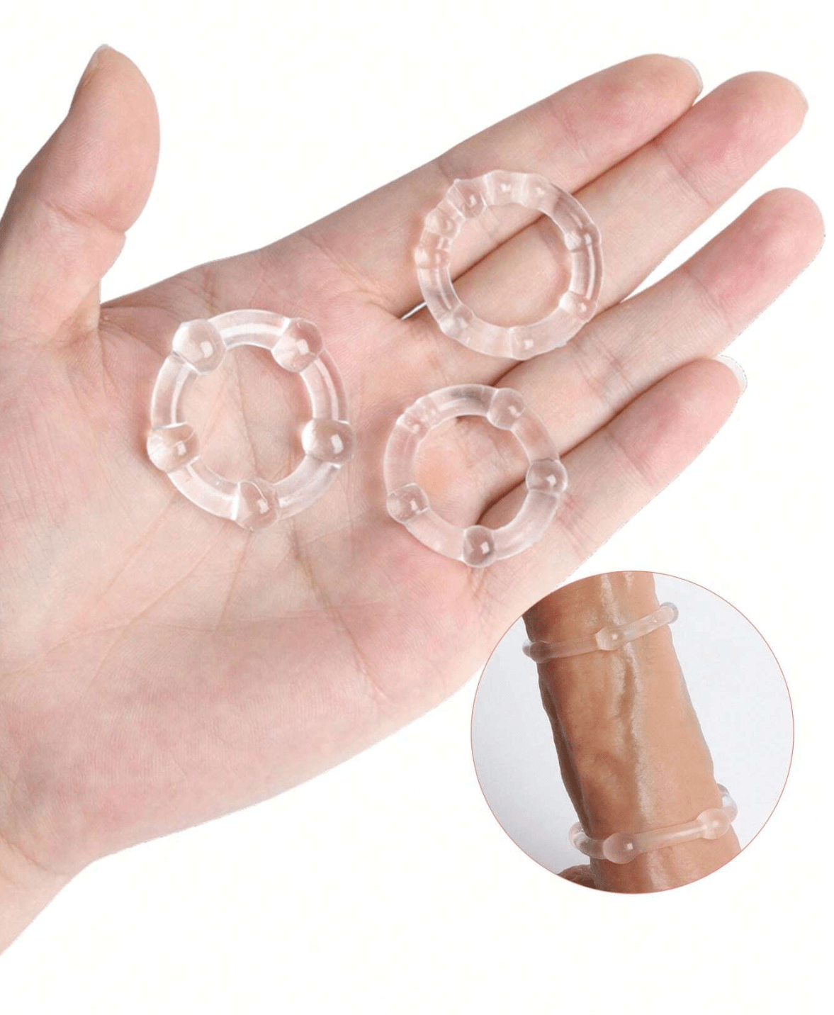 3PCS Silicone Penis Rings – Glow-in-the-Dark, Ejaculation Delay & Foreskin Support, Long-Lasting Performance, Adult Sex Toy for Men