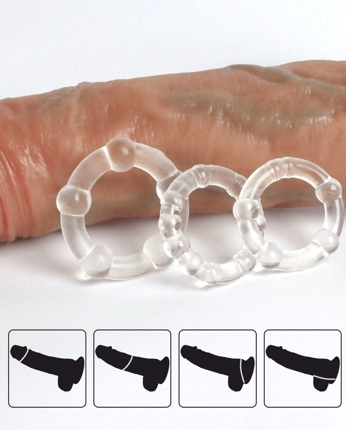 3PCS Silicone Penis Rings – Glow-in-the-Dark, Ejaculation Delay & Foreskin Support, Long-Lasting Performance, Adult Sex Toy for Men