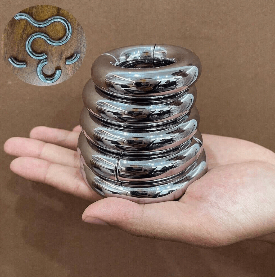 50mm Male Chastity Cage – Heavy-Duty Metal Cock Ring with Screw Lock, Scrotum Restraint Ring, Penis Stretcher, Delay Ejaculation Sex Toy for Men