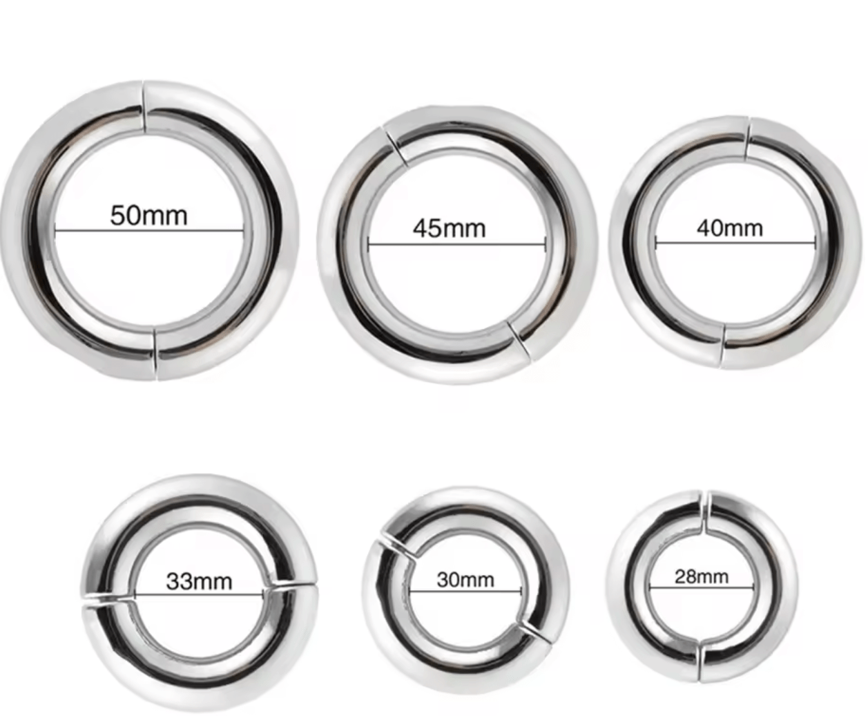 50mm Male Chastity Cage – Heavy-Duty Metal Cock Ring with Screw Lock, Scrotum Restraint Ring, Penis Stretcher, Delay Ejaculation Sex Toy for Men