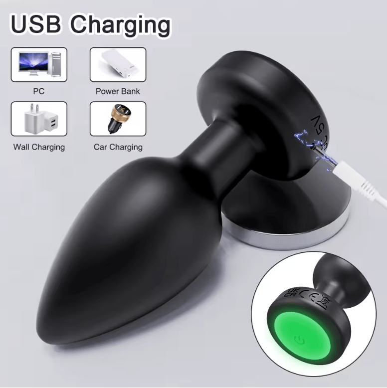 Vibrating LED Anal Plug – APP-Controlled Prostate Massager, Vibrating Butt Plug for Men & Women, Anal Vibrator for Couples, Adult Sex Toy