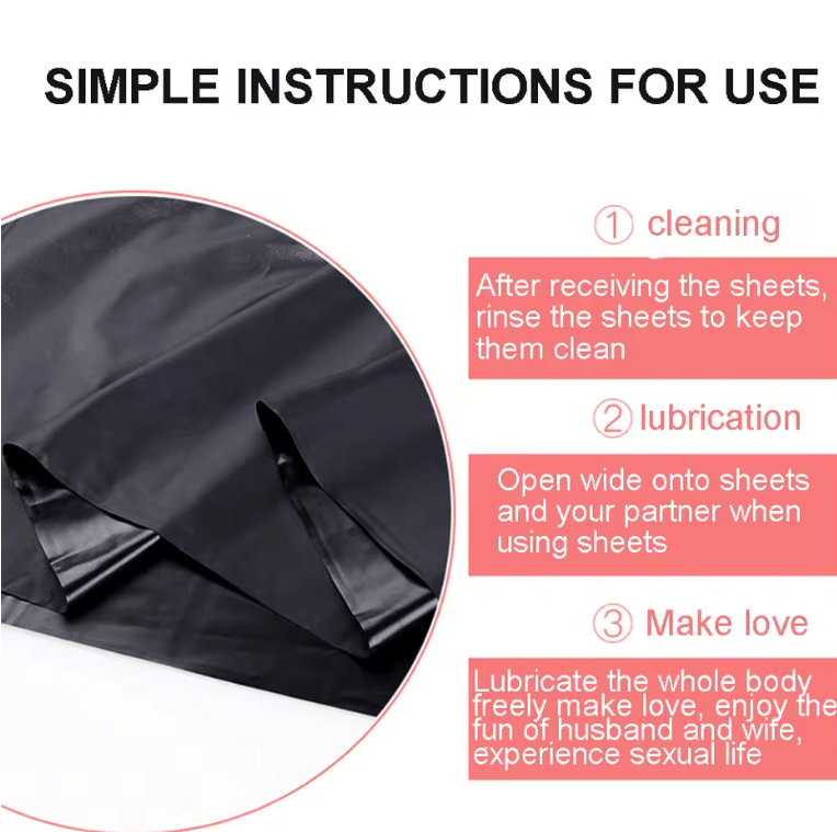 Waterproof Adult Sex Bed Sheet – SM Wetlook Bed Cover for Wet Play, Lubricant Protection, Bondage, and Couple Games – Waterproof Flirt Tool