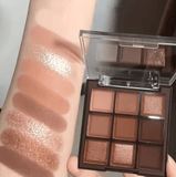 2025 Mocha Chocolate Eyeshadow Palette – 9 Color Neutral Matte, Pearly & Glitter Shades – Long-Lasting Blendable Eye Makeup for Daily & Glam Looks