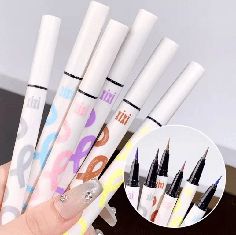 Waterproof Glitter Eyeliner Pencil – Metallic Pearl & Diamond Shimmer – Long-Lasting Punk Eye Makeup in Pink, Purple, Silver, Blue – Use as Eyeliner or Eyeshadow