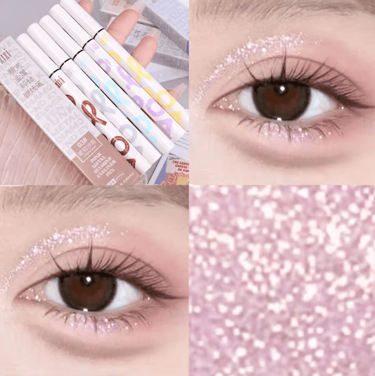 Waterproof Glitter Eyeliner Pencil – Metallic Pearl & Diamond Shimmer – Long-Lasting Punk Eye Makeup in Pink, Purple, Silver, Blue – Use as Eyeliner or Eyeshadow