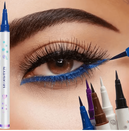 Waterproof Glitter Eyeliner Pencil – Metallic Pearl & Diamond Shimmer – Long-Lasting Punk Eye Makeup in Pink, Purple, Silver, Blue – Use as Eyeliner or Eyeshadow