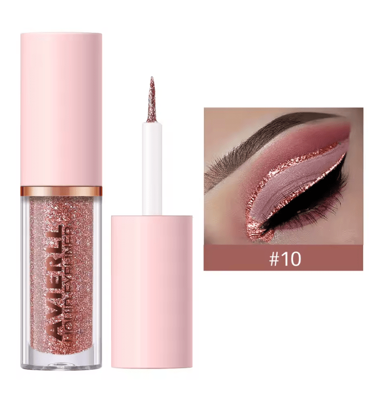 Gold Glitter Liquid Eyeliner Pen – Waterproof, Smudge-Proof, Long-Lasting Formula – Fast-Drying Eye Makeup for Bold, Sparkling Looks – Easy-to-Use Precision Tip