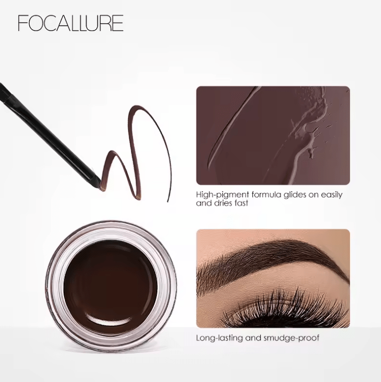 FOCALLURE Eyebrow Cream Gel – Waterproof Long-Lasting Brow Pomade with Brush – Smudge-Proof Eyebrow Enhancer for Women’s Makeup – Wholesale Pack Available