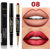 Double-Ended Matte Lipstick & Lip Liner – Waterproof, Long-Lasting Lip Color with Moisturizing Formula – High-Pigment Lipstick Pencil for Smooth, Defined Lips