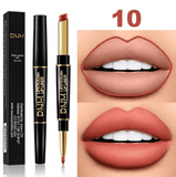 Double-Ended Matte Lipstick & Lip Liner – Waterproof, Long-Lasting Lip Color with Moisturizing Formula – High-Pigment Lipstick Pencil for Smooth, Defined Lips