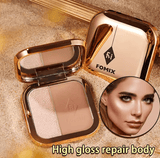 2-in-1 Highlighter & Contour Palette – Dual-Color Face Sculpting Powder for Nose, Cheeks & Jaw – Brightening High Gloss & Shadow Powder for 3D Facelift Effect