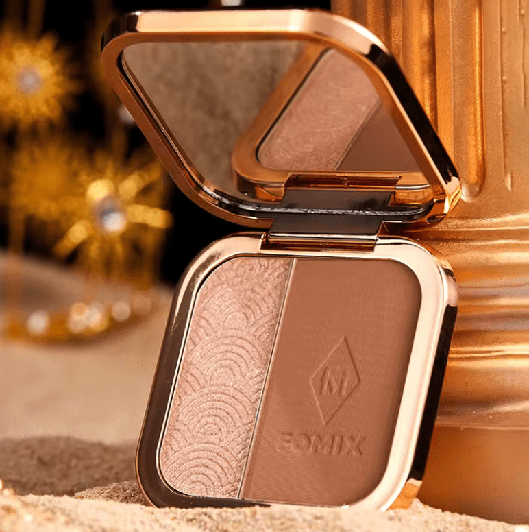 2-in-1 Highlighter & Contour Palette – Dual-Color Face Sculpting Powder for Nose, Cheeks & Jaw – Brightening High Gloss & Shadow Powder for 3D Facelift Effect