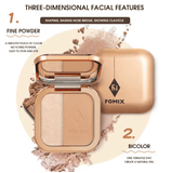 2-in-1 Highlighter & Contour Palette – Dual-Color Face Sculpting Powder for Nose, Cheeks & Jaw – Brightening High Gloss & Shadow Powder for 3D Facelift Effect