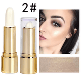 3-Color Highlighter Stick – 3D Face Contour, Shimmer & Concealer Cream – Brightening Bronzer Bar for Glowing Skin – Blendable Makeup Tool for Natural or Glam Looks