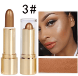 3-Color Highlighter Stick – 3D Face Contour, Shimmer & Concealer Cream – Brightening Bronzer Bar for Glowing Skin – Blendable Makeup Tool for Natural or Glam Looks