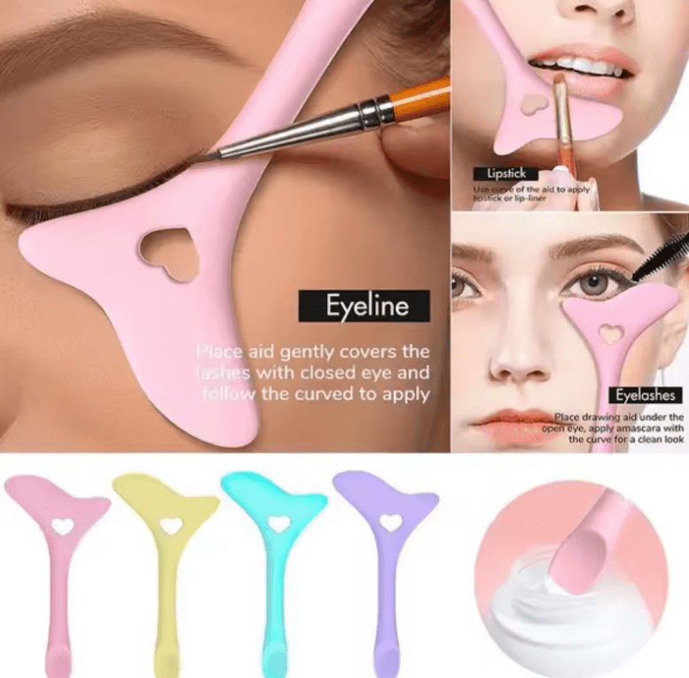 Multifunctional Silicone Eye Makeup Tool – Eyeliner & Mascara Stencil, Eyeshadow Applicator & Brush Holder – Reusable Makeup Aid for Flawless Eye Looks