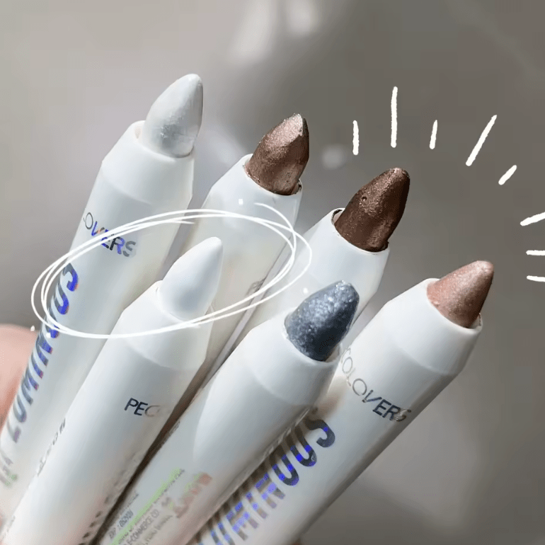 9-Color Waterproof Eyeshadow Stick Set – Long-Lasting Metallic & Pearlescent Glitter Shades – Easy-to-Apply Cream Shadow for Bold or Natural Eye Makeup Looks
