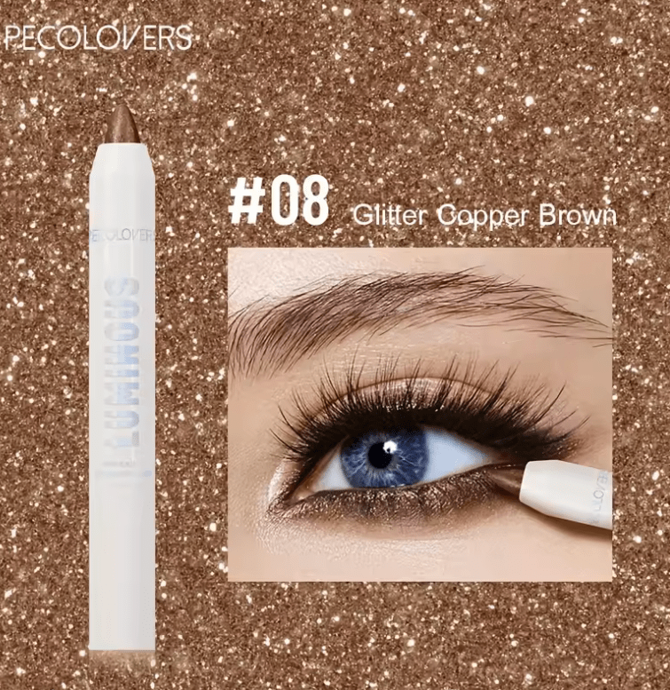 9-Color Waterproof Eyeshadow Stick Set – Long-Lasting Metallic & Pearlescent Glitter Shades – Easy-to-Apply Cream Shadow for Bold or Natural Eye Makeup Looks