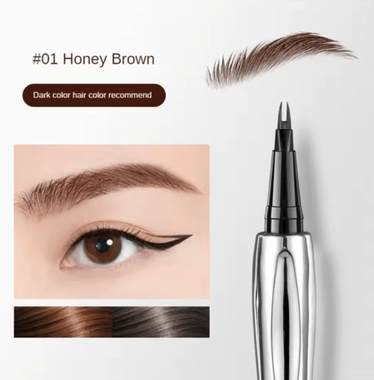 Dual-Ended Waterproof Eyebrow Pencil – Natural Finish, Sweat-Proof & Long-Lasting – Precision Brow Definer with Spoolie for Flawless Eyebrows All Day