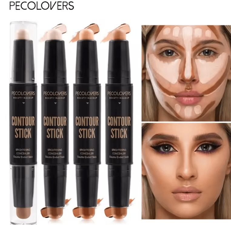 Double-Ended Concealer Stick – Lightweight Cream Concealer for Face – Brighten, Correct & Contour with Easy-Blend Formula for Natural, Flawless Makeup