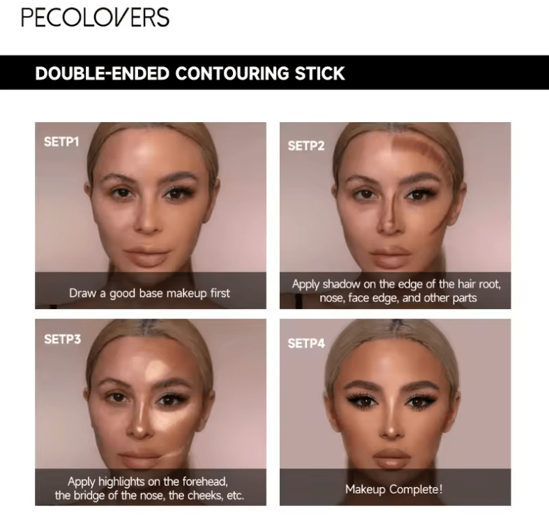 Double-Ended Concealer Stick – Lightweight Cream Concealer for Face – Brighten, Correct & Contour with Easy-Blend Formula for Natural, Flawless Makeup