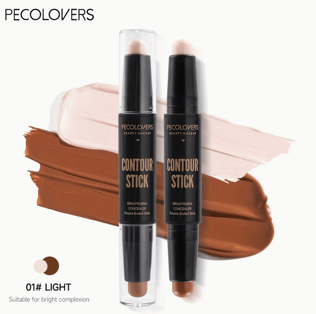Double-Ended Concealer Stick – Lightweight Cream Concealer for Face – Brighten, Correct & Contour with Easy-Blend Formula for Natural, Flawless Makeup
