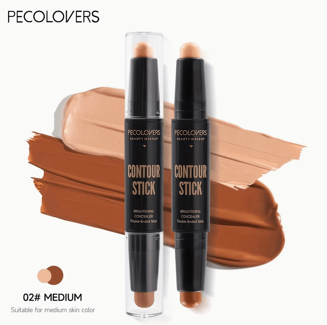 Double-Ended Concealer Stick – Lightweight Cream Concealer for Face – Brighten, Correct & Contour with Easy-Blend Formula for Natural, Flawless Makeup