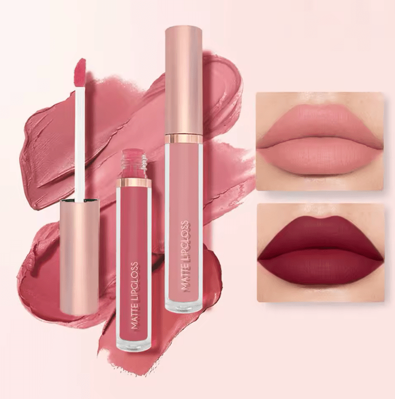 3PCS Matte Nude Liquid Lipstick Set – Velvet Finish, Waterproof & Long-Lasting – Non-Stick, Moisturizing Lip Gloss & Lip Tint Combo for Women’s Daily Makeup