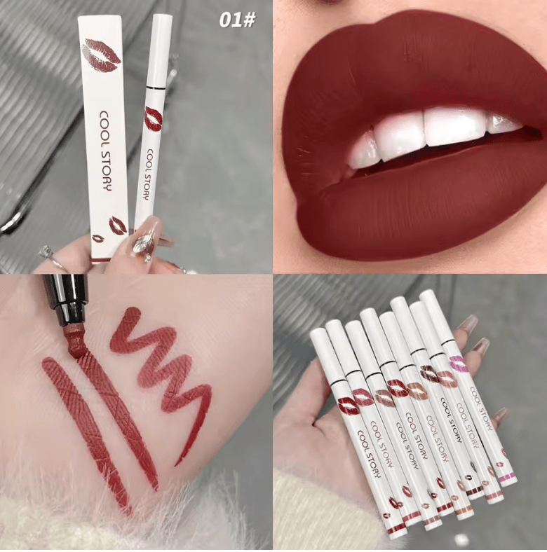 Matte Liquid Lip Liner Pencil – Long-Lasting, Quick-Dry, Smudge-Proof Lipstick Pen – Soft, Natural Lip Definer for Precise, Full-Day Wear