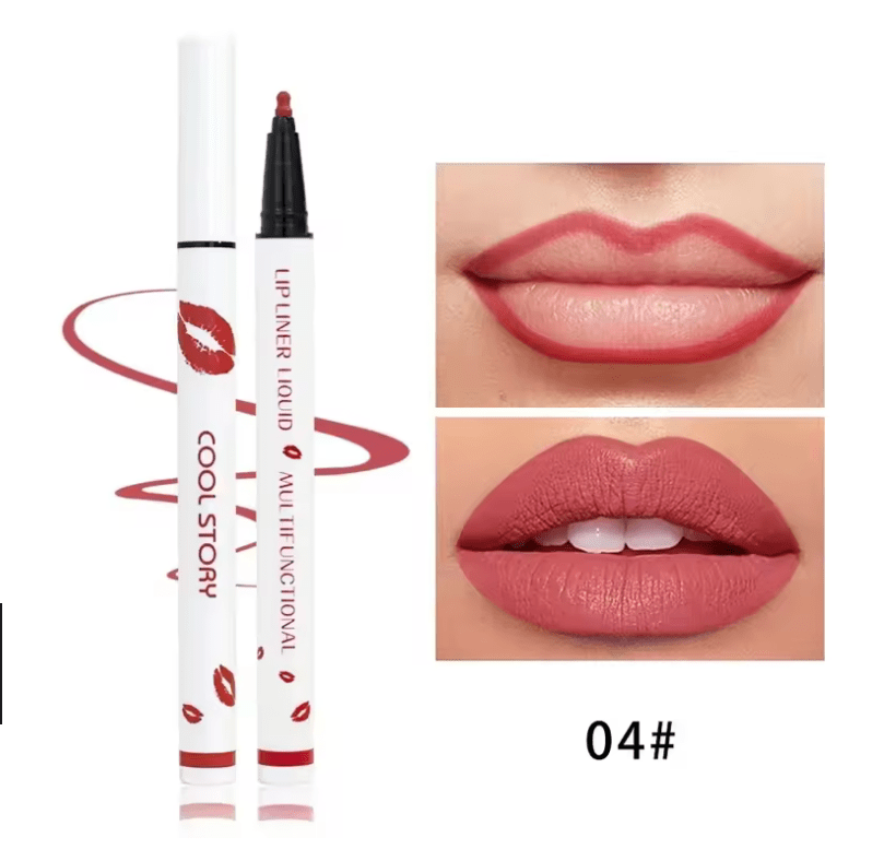 Matte Liquid Lip Liner Pencil – Long-Lasting, Quick-Dry, Smudge-Proof Lipstick Pen – Soft, Natural Lip Definer for Precise, Full-Day Wear