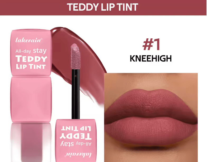 Teddy Lip Tint – Waterproof Matte Liquid Lipstick – Long-Lasting 12H Wear, Kiss-Proof, Smudge-Resistant Lip Stain, Lightweight Formula, 1 Count