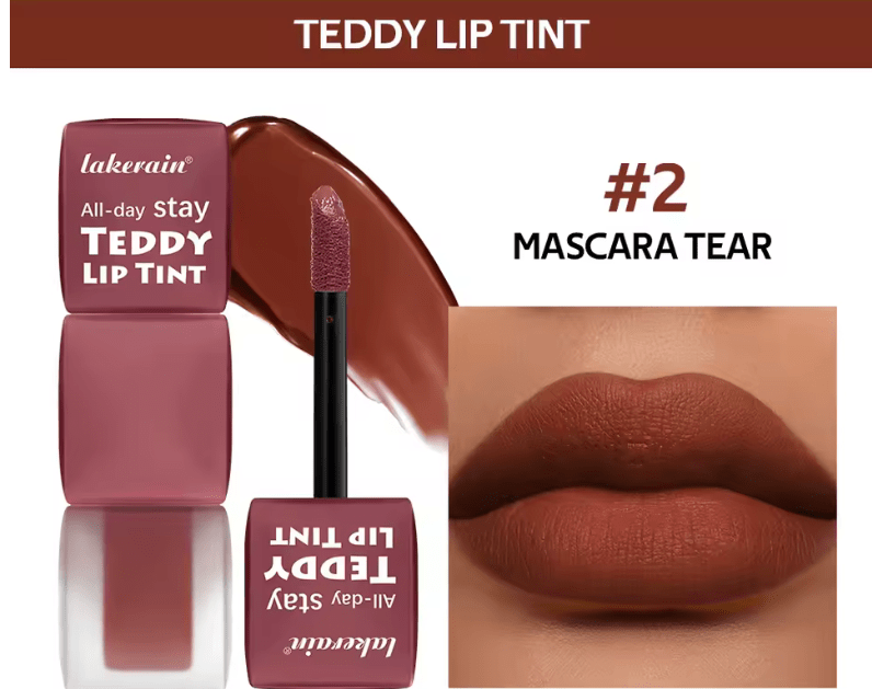Teddy Lip Tint – Waterproof Matte Liquid Lipstick – Long-Lasting 12H Wear, Kiss-Proof, Smudge-Resistant Lip Stain, Lightweight Formula, 1 Count