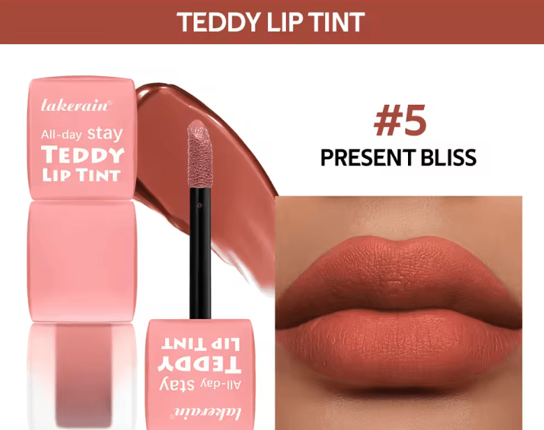 Teddy Lip Tint – Waterproof Matte Liquid Lipstick – Long-Lasting 12H Wear, Kiss-Proof, Smudge-Resistant Lip Stain, Lightweight Formula, 1 Count