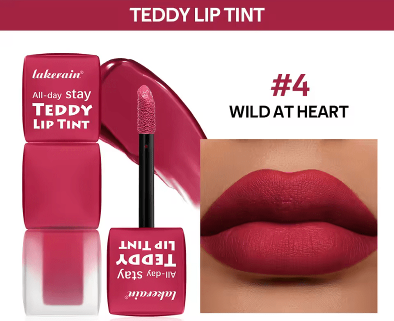 Teddy Lip Tint – Waterproof Matte Liquid Lipstick – Long-Lasting 12H Wear, Kiss-Proof, Smudge-Resistant Lip Stain, Lightweight Formula, 1 Count