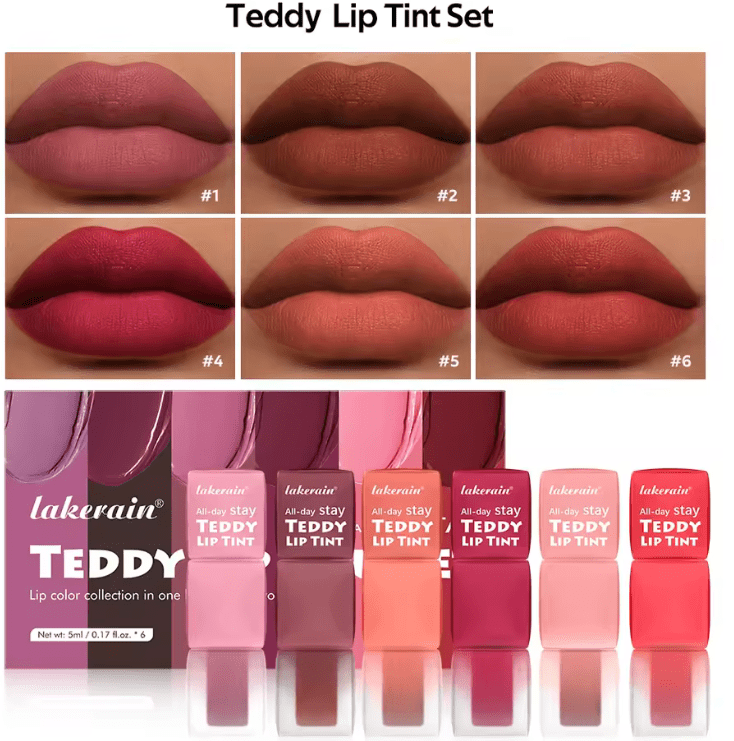 Teddy Lip Tint – Waterproof Matte Liquid Lipstick – Long-Lasting 12H Wear, Kiss-Proof, Smudge-Resistant Lip Stain, Lightweight Formula, 1 Count
