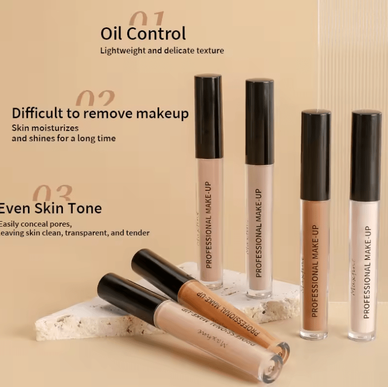 Full-Coverage Liquid Concealer – Matte, Waterproof & Long-Lasting – Oil-Control, Moisturizing Formula for Flawless Face Makeup