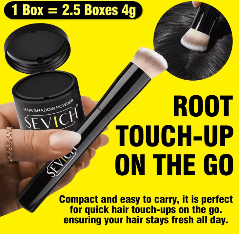 SEVICH Hairline Shadow Powder Kit – 10g Instant Root Touch-Up & Hair Concealer – Fill-In Powder with Brush for Thinning Hair & Hairline Coverage (Black)