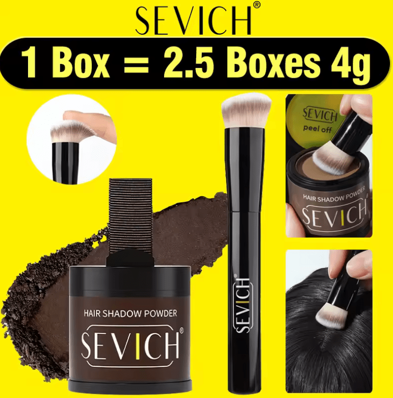 SEVICH Hairline Shadow Powder Kit – 10g Instant Root Touch-Up & Hair Concealer – Fill-In Powder with Brush for Thinning Hair & Hairline Coverage (Black)