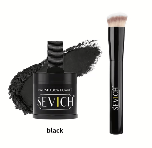 SEVICH Hairline Shadow Powder Kit – 10g Instant Root Touch-Up & Hair Concealer – Fill-In Powder with Brush for Thinning Hair & Hairline Coverage (Black)