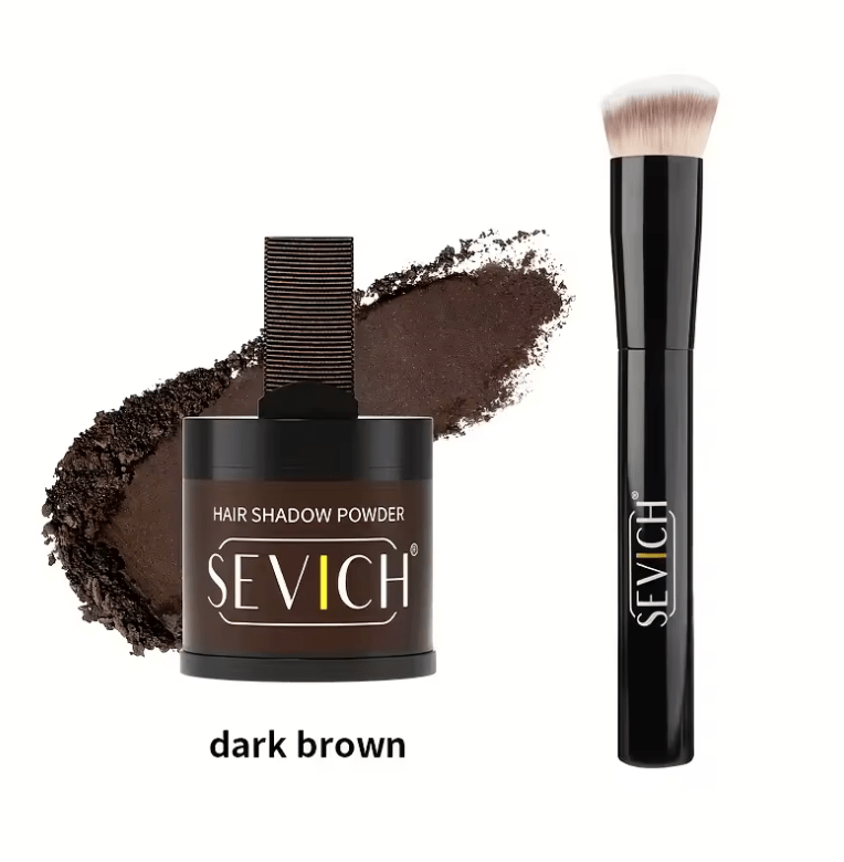SEVICH Hairline Shadow Powder Kit – 10g Instant Root Touch-Up & Hair Concealer – Fill-In Powder with Brush for Thinning Hair & Hairline Coverage (Black)
