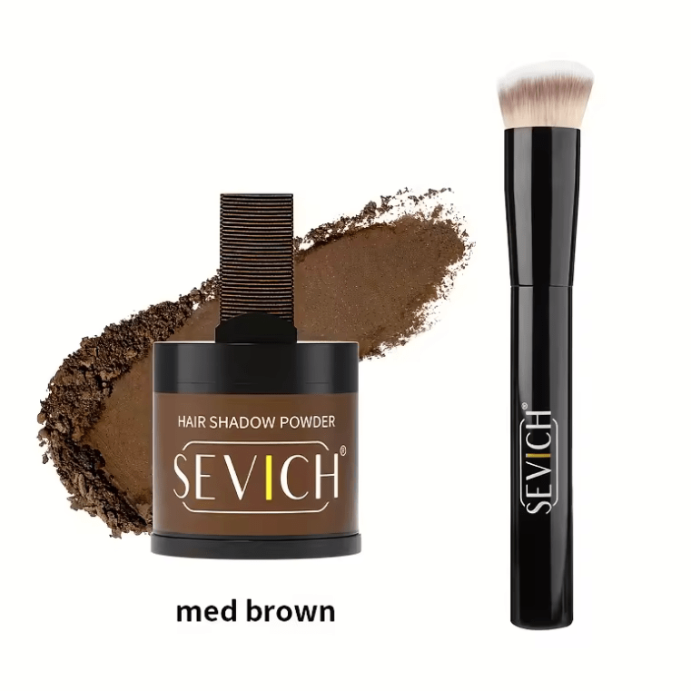 SEVICH Hairline Shadow Powder Kit – 10g Instant Root Touch-Up & Hair Concealer – Fill-In Powder with Brush for Thinning Hair & Hairline Coverage (Black)