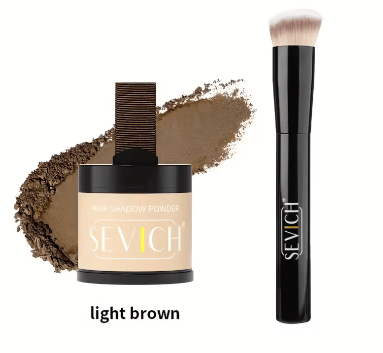 SEVICH Hairline Shadow Powder Kit – 10g Instant Root Touch-Up & Hair Concealer – Fill-In Powder with Brush for Thinning Hair & Hairline Coverage (Black)
