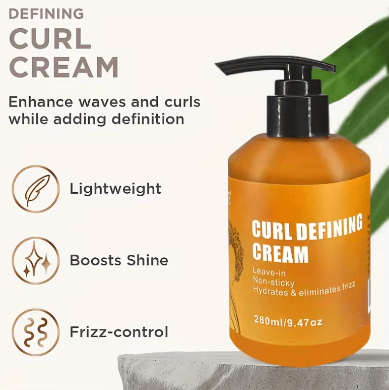 GZE Curl Defining Cream with Argan Oil – Moisturizer & Deep Conditioner for Wavy and Curly Hair – Enhances Shine, Defines Curls & Reduces Frizz