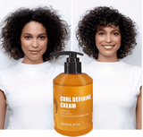 GZE Curl Defining Cream with Argan Oil – Moisturizer & Deep Conditioner for Wavy and Curly Hair – Enhances Shine, Defines Curls & Reduces Frizz