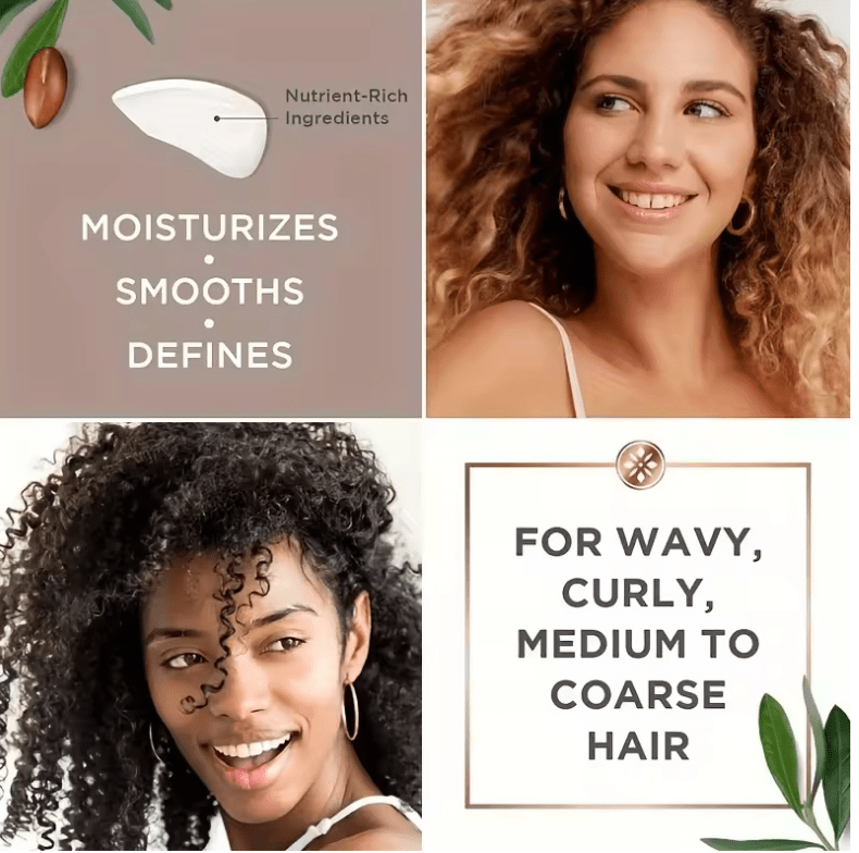 GZE Curl Defining Cream with Argan Oil – Moisturizer & Deep Conditioner for Wavy and Curly Hair – Enhances Shine, Defines Curls & Reduces Frizz