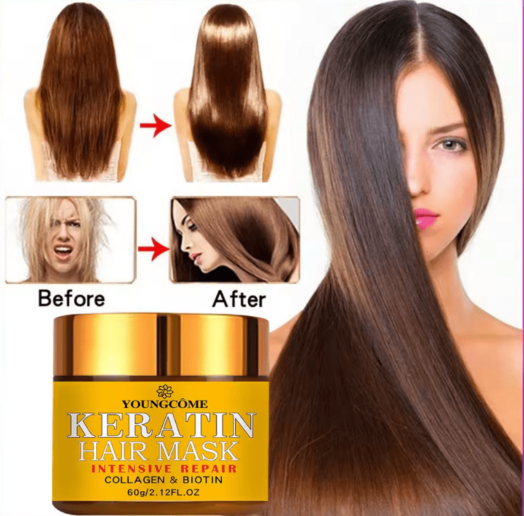 Deep Repair Hair Mask with Biotin, Collagen & Keratin – Intensive Conditioner & Nourishing Oil Treatment for Dry, Damaged, Frizzy Hair